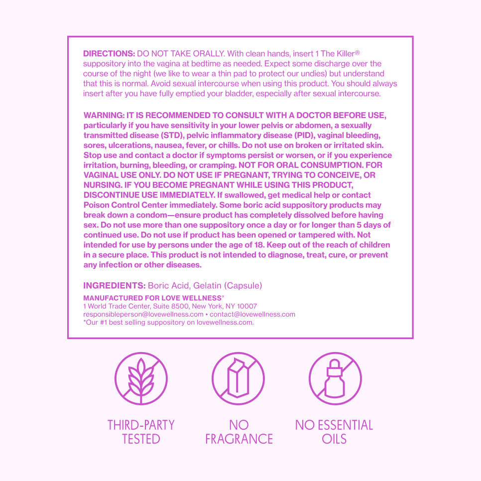 The Killer Boric Acid Suppositories E3 na Kn